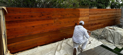 Fence-staining